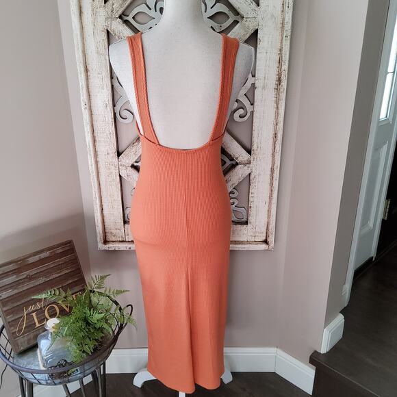 New Velvet Torch Women's Junior Size Large Ribbed Tank Midi Dress Open Back - Picture 4 of 9